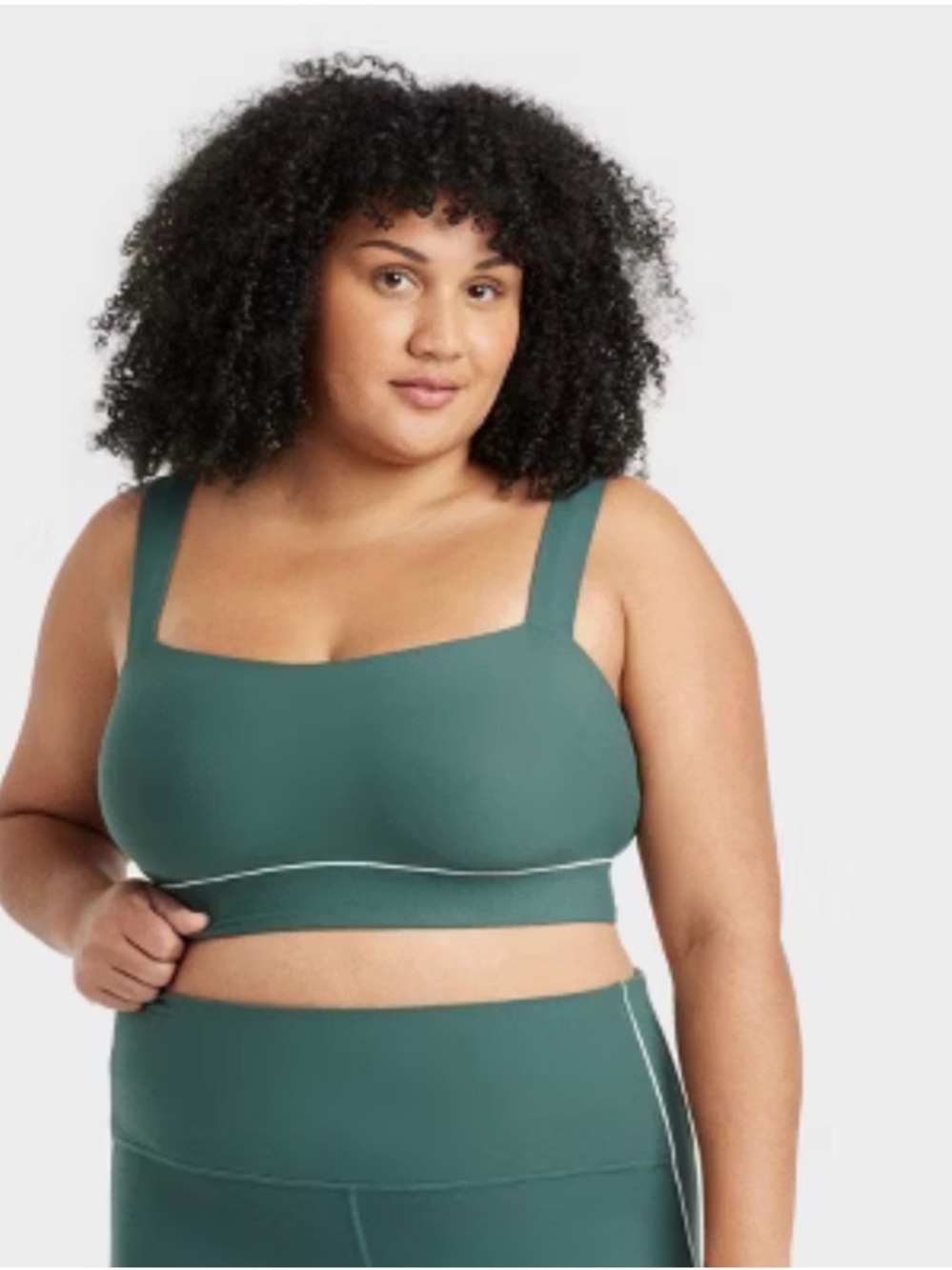 All In Motion Sports Bra Bralette Soft Lightly Lined Padded Wicking Green